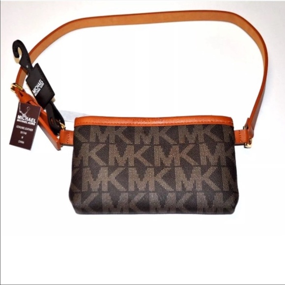 NWT MICHAEL KORS MK SIGNATURE BELT WALLET , Size:S - Picture 1 of 8